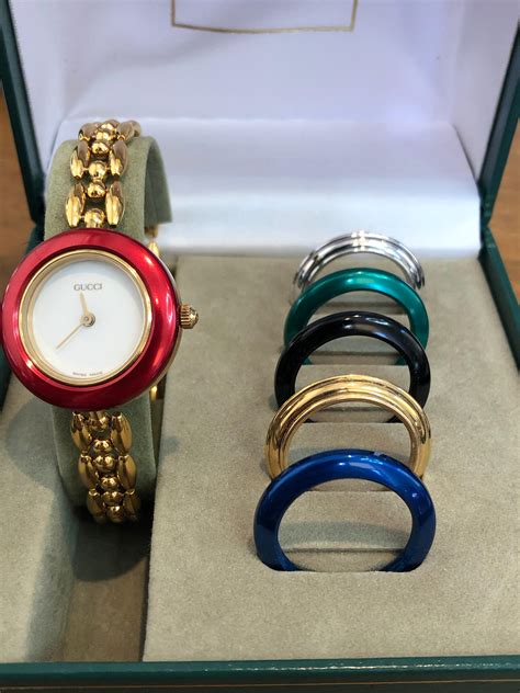 gucci watch bands for sale|Gucci watch interchangeable rings.